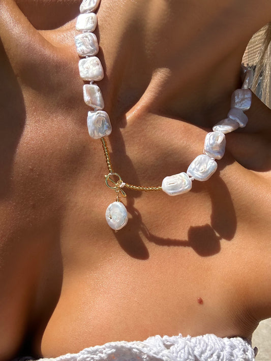 The Current - Square Freshwater Pearl Necklace